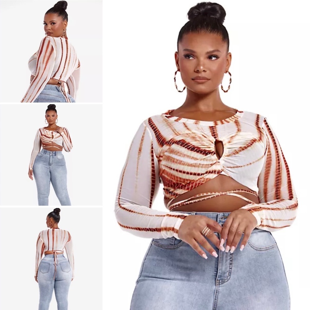 Tie dye mesh crop top